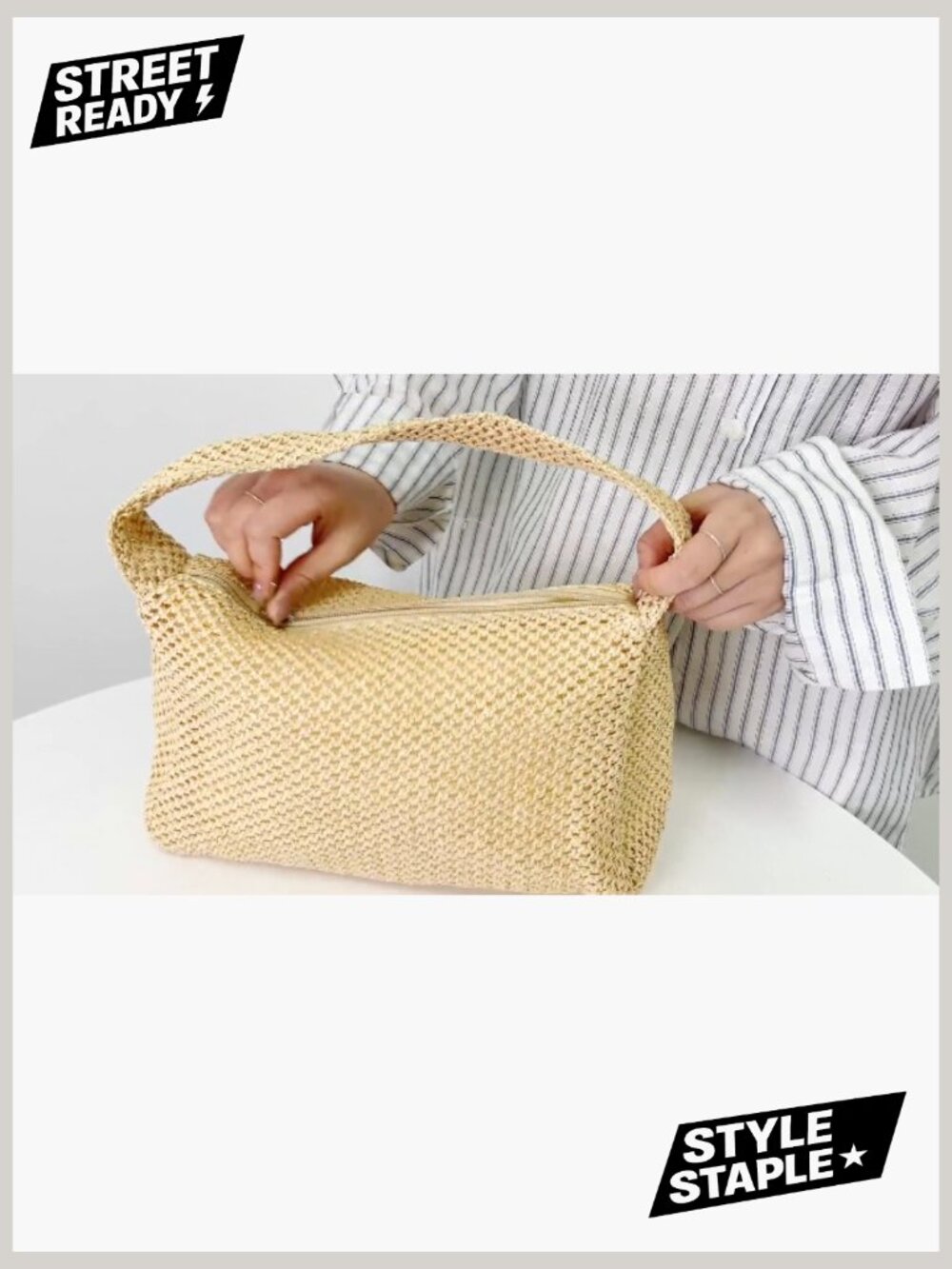 Straw Woven Hobo Shoulder Purse Summer Beach Bag Handbag Satchel - Picture 7 of 7